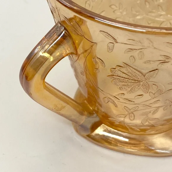 2/$30 Vintage Jeanette Glass iridescent floragold Louisa creamer - Picture 11 of 12